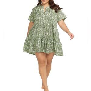 NWOT Mudlahara Gershwin Cover-Up Dress Green – Sz 12 -14